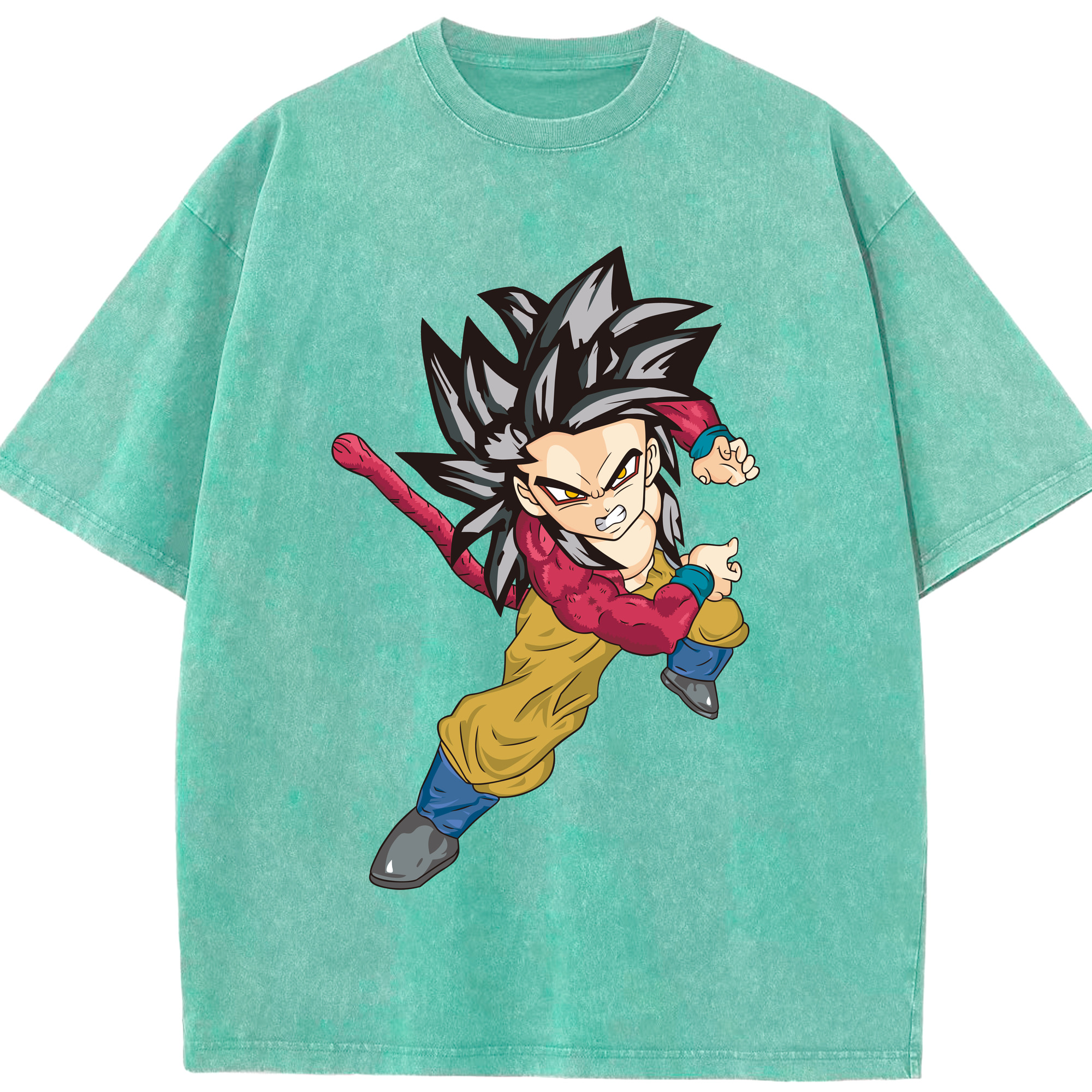（画像用） ドラゴンボール 孫悟空（そん ごくう）Son Goku カカロット DRAGON BALL Kakarotto 綿100% ヴィンテージ風 半袖Tシャツ（フロントプリント）
